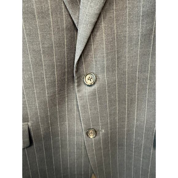 Lauren Ralph Lauren Navy Pinstripe Jacket Size 42L, 100% Wool - Picture 3 of 7